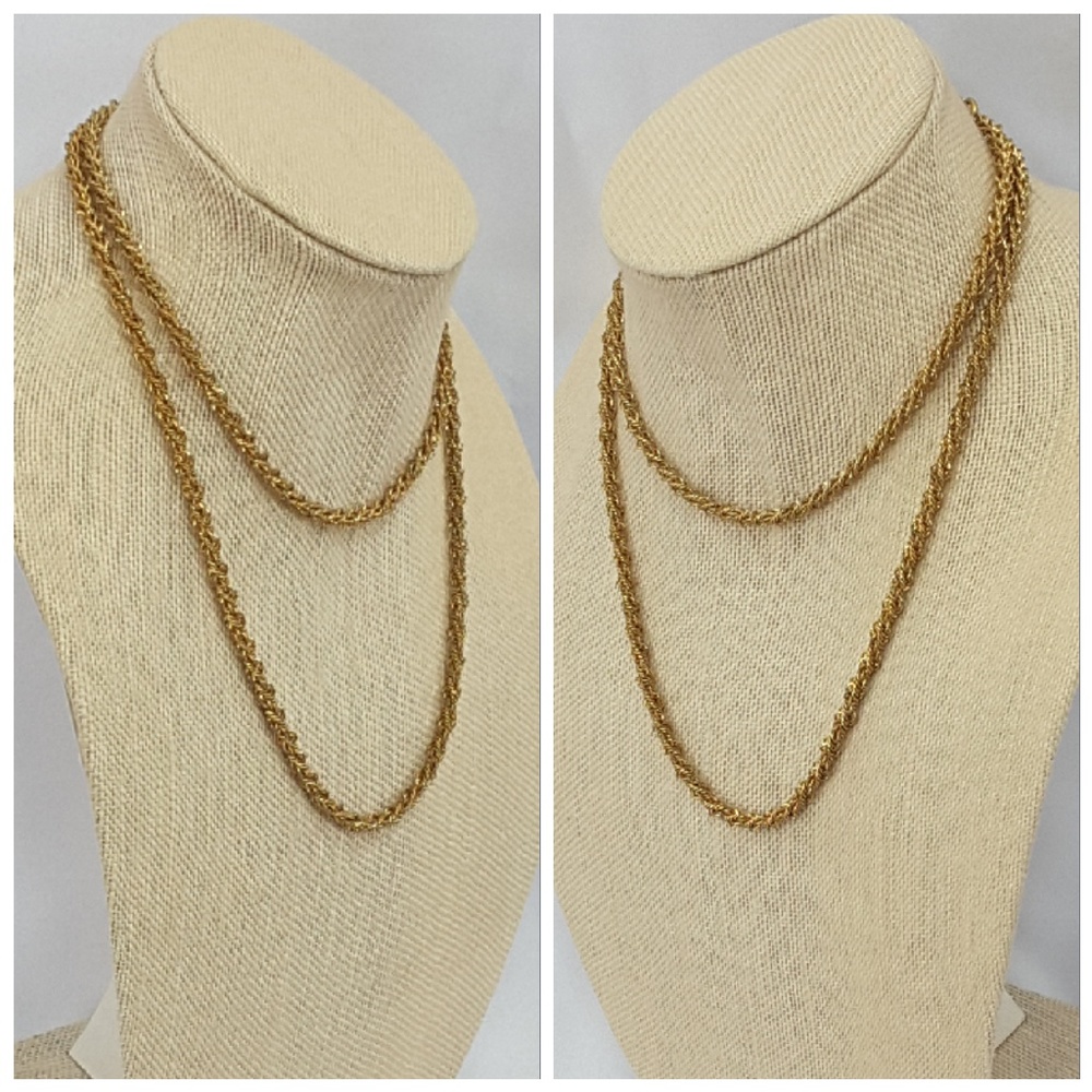Goldtone Long Rope Style Necklace - Picture 4 of 8
